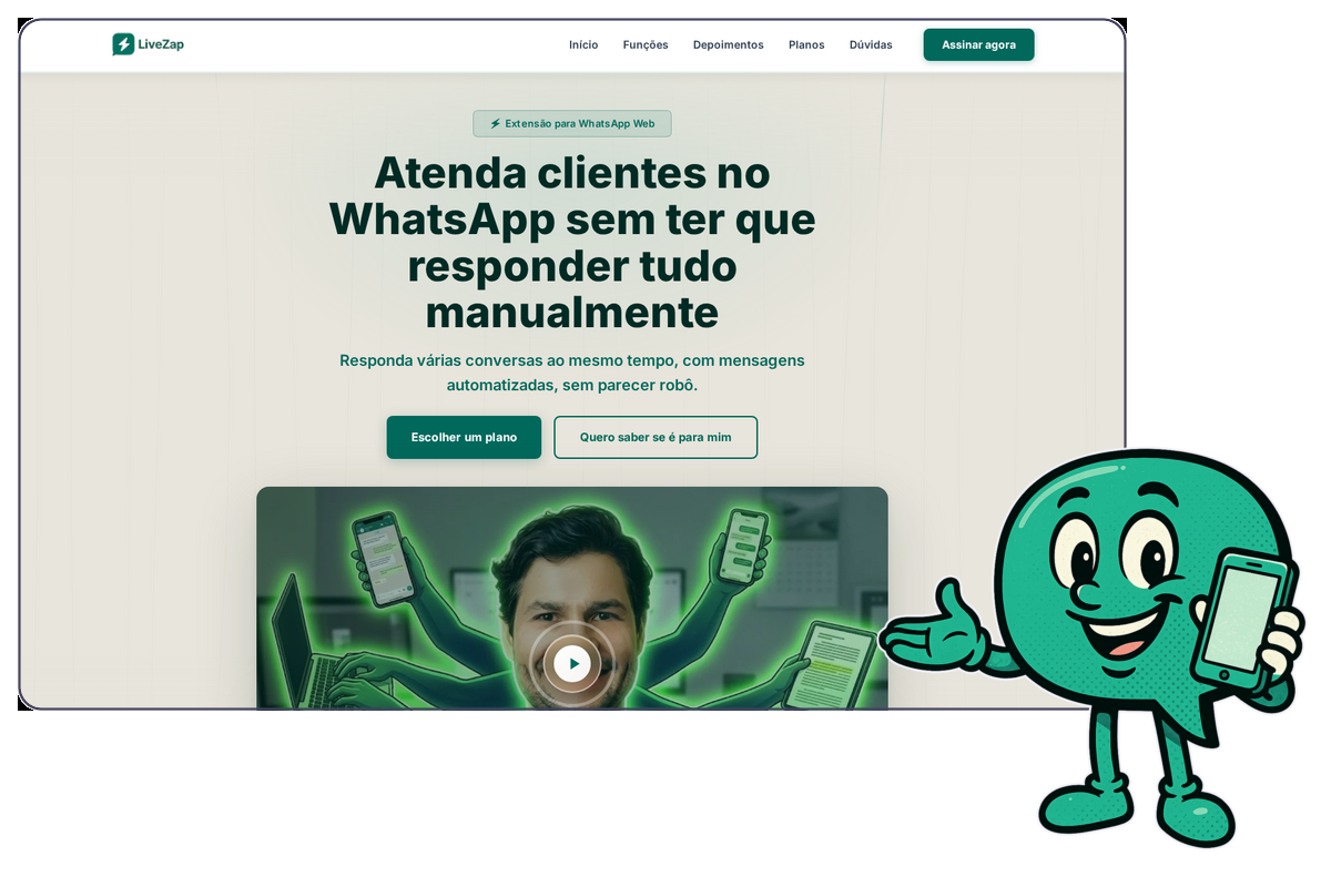 LiveZap — extensão para WhatsApp Web que automatiza o atendimento
